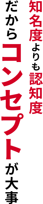 知名度よりも認知度だからコンセプトが大事
